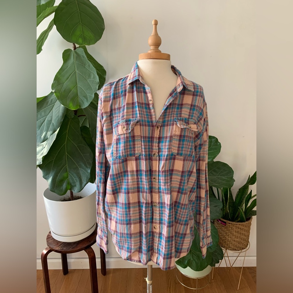 Vintage 90’s grunge flannel button down shirt size large